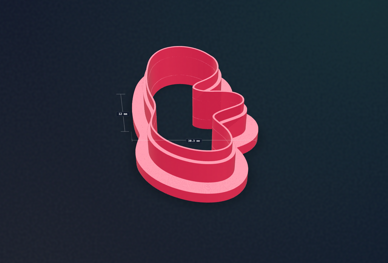 Abstract Boho Wave 3D Polymer Clay Cutter