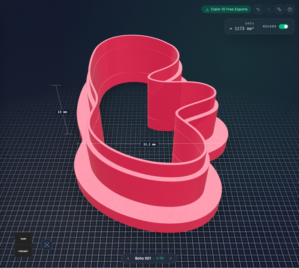 3D Model of Organic Pebble Cutter with Smooth Wall Tapers