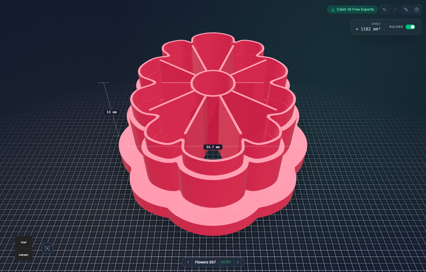 3D Model of Daisy Cutter with Radial Imprint Ribs