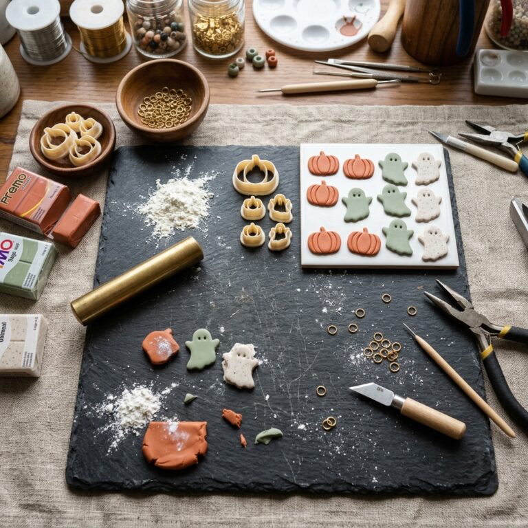 3D printed Halloween clay cutters and terracotta polymer clay cutouts